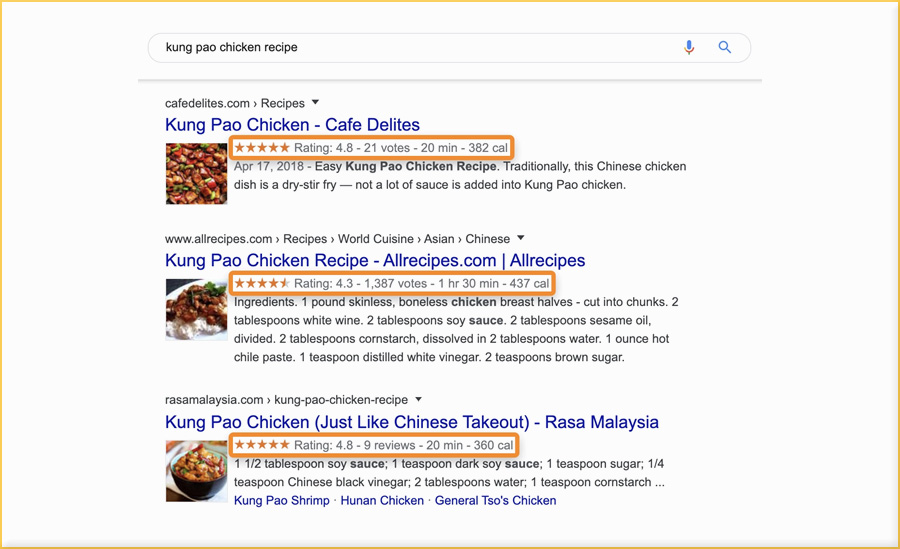 website for rich snippets