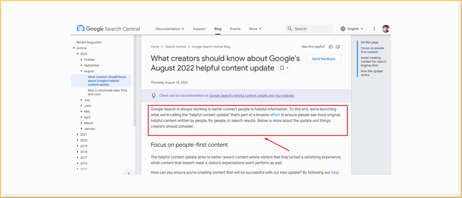 Publish helpful content 